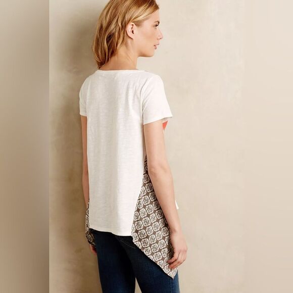 Anthropologie Little Yellow Button Elysia Top Size Medium VGUC - Picture 2 of 9